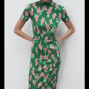 ZARA Jacquard Belted Dress